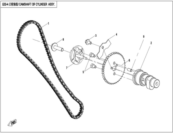 camshaft of cylinder