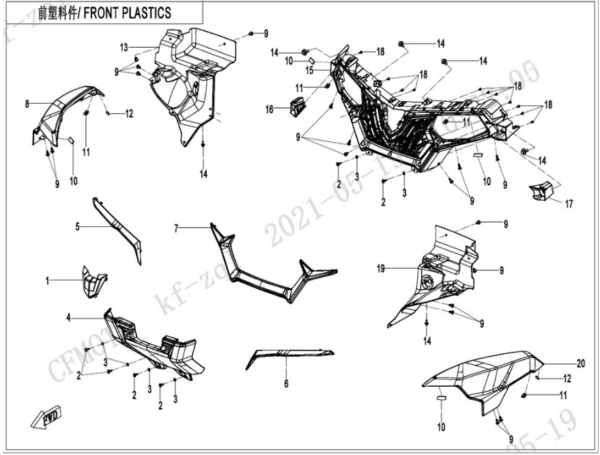 Front plastic CFORCE 625