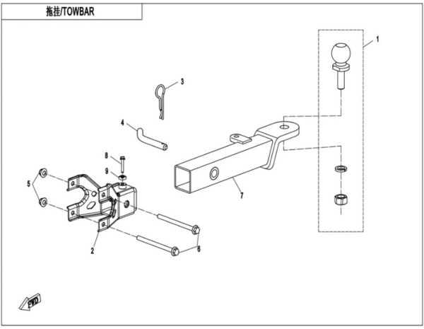 towbar (pin) CFORCE 850