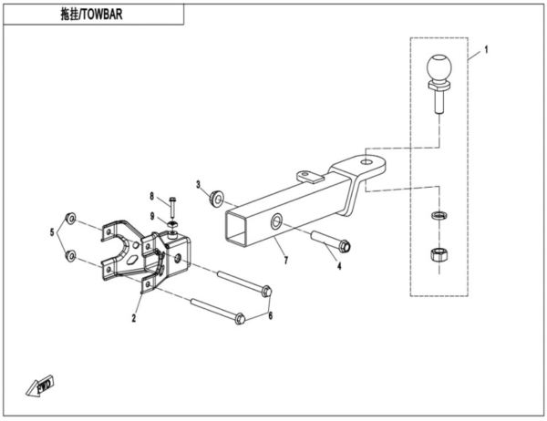 Towbar bolt CFORCE 850