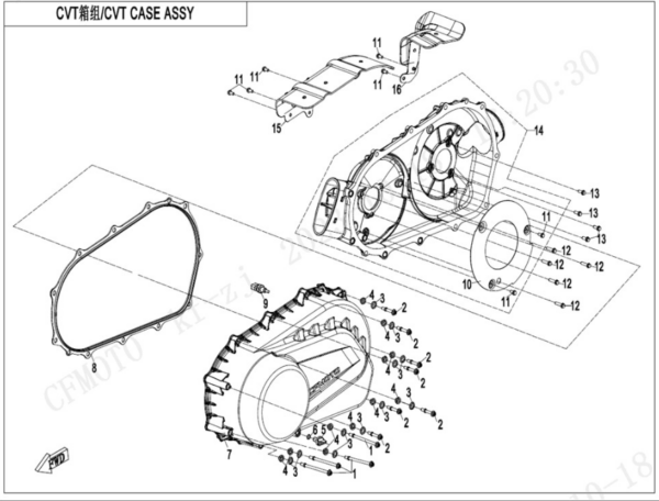 CVT case CFORCE 850