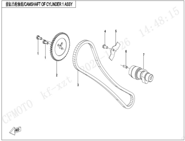 Camshaft of cylinder 1 CFORCE 850