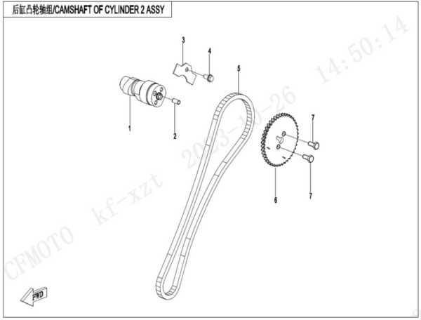 camshaft of cylinder 2 CFORCE 850