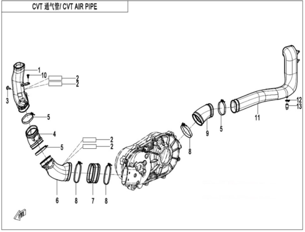 CVT air pipe cforce 520 L