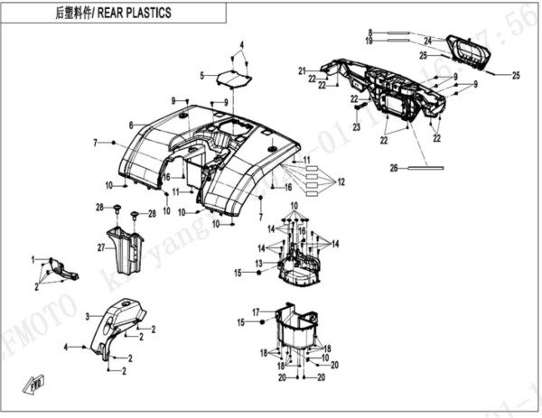 rear plastics cforce 450