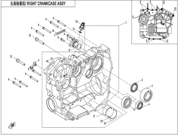 right crankcase goes 500