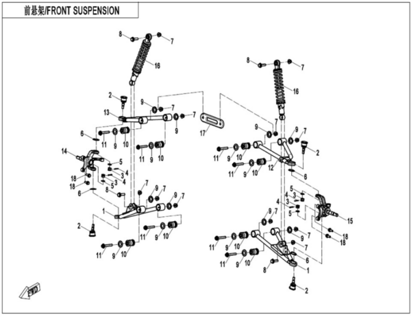 front suspension cforce 110
