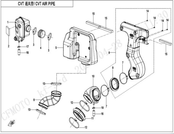 cvt air pipe uforce 600